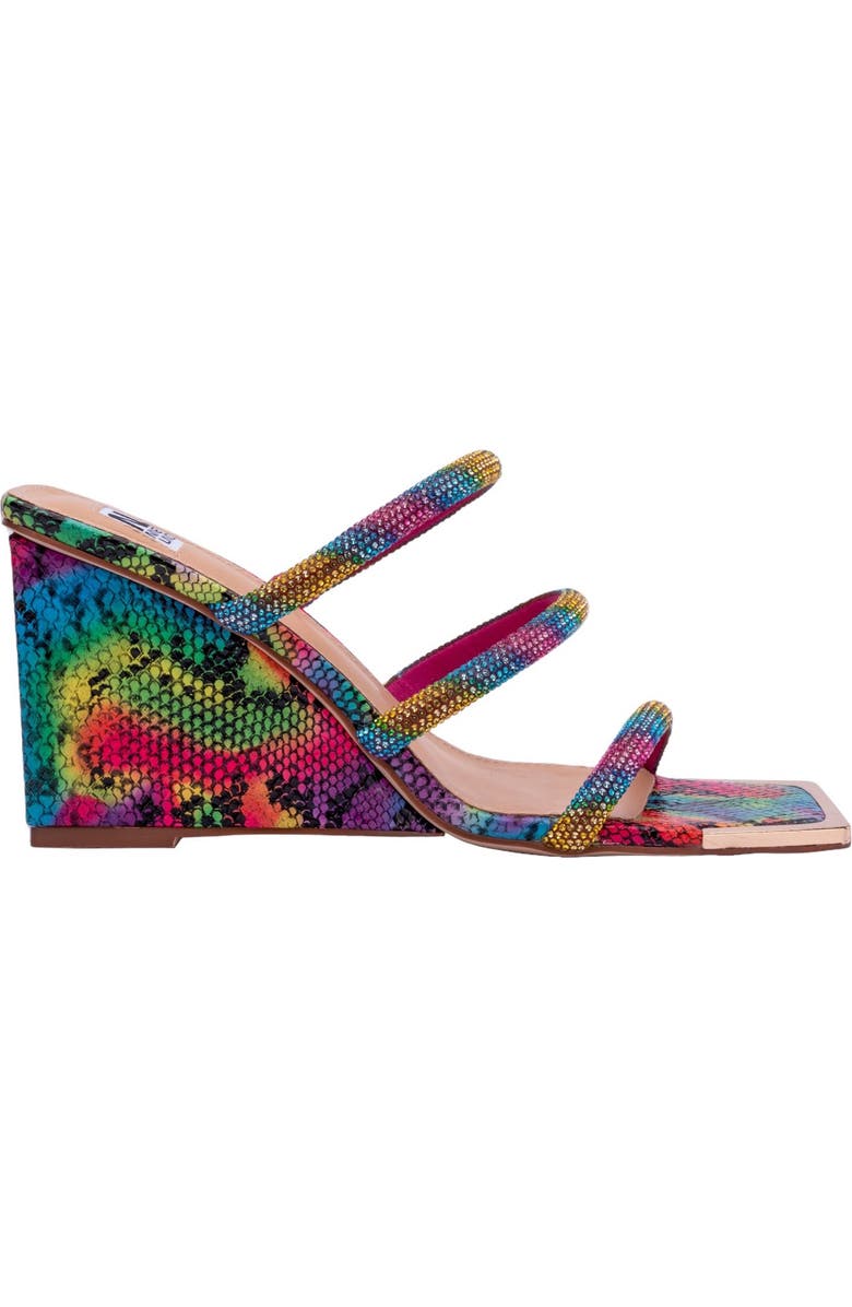 NINETY UNION Angel Snake Embossed Wedge Heel Sandal, Alternate, color, Rainbow