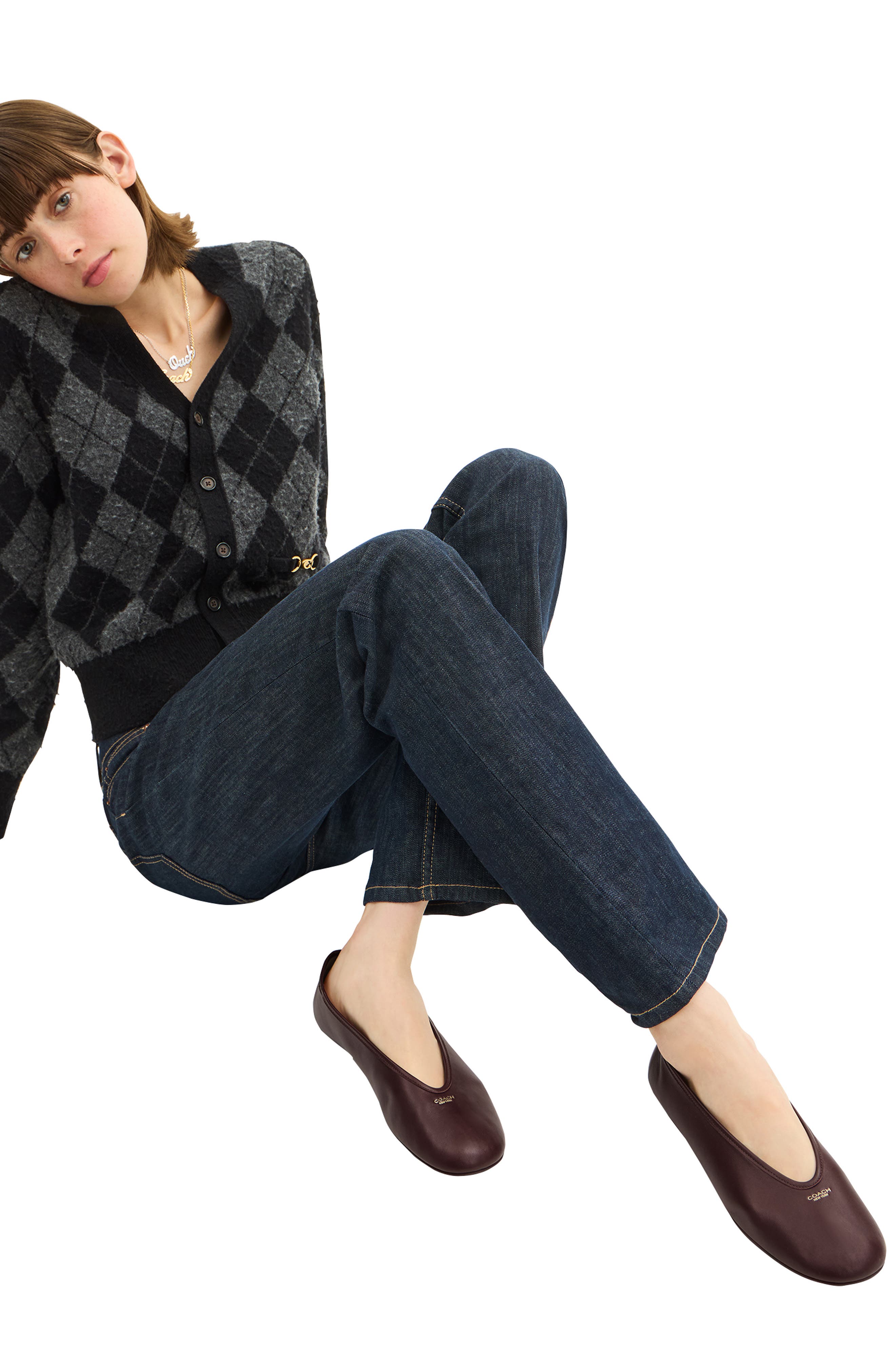 COACH Houston Ballet Flat, Alternate, color, Maple