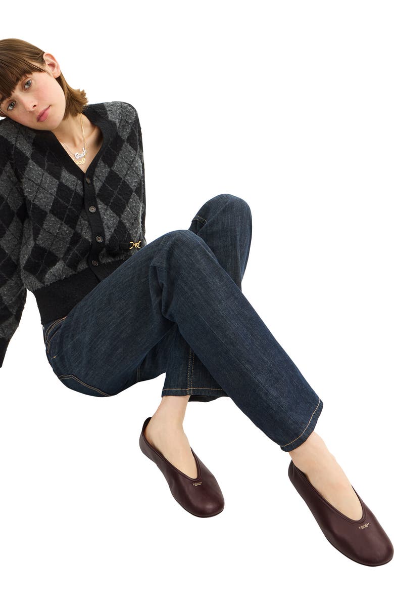 COACH Houston Ballet Flat, Alternate, color, Maple