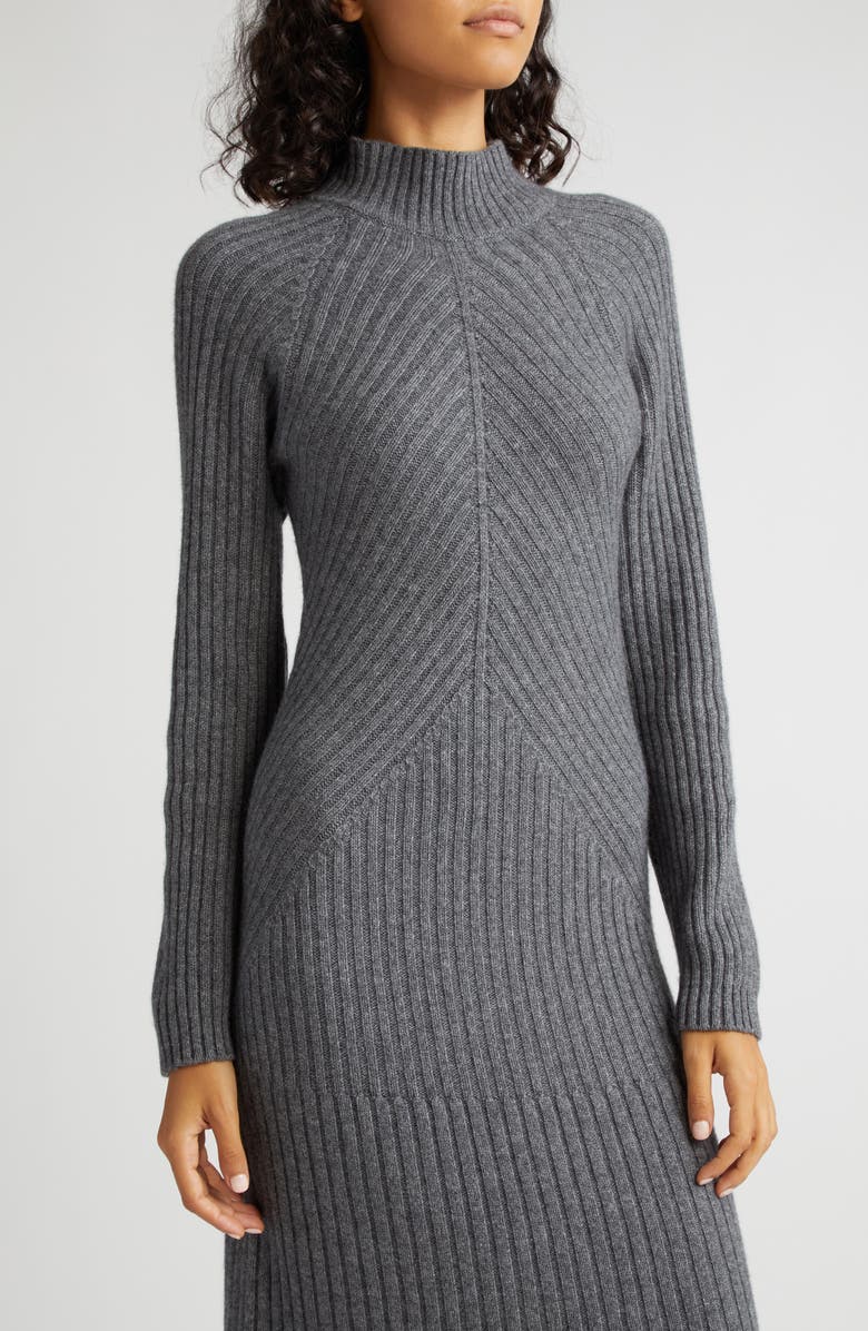 Eleventy Mock Neck Long Sleeve Rib Sweater Dress, Alternate, color,