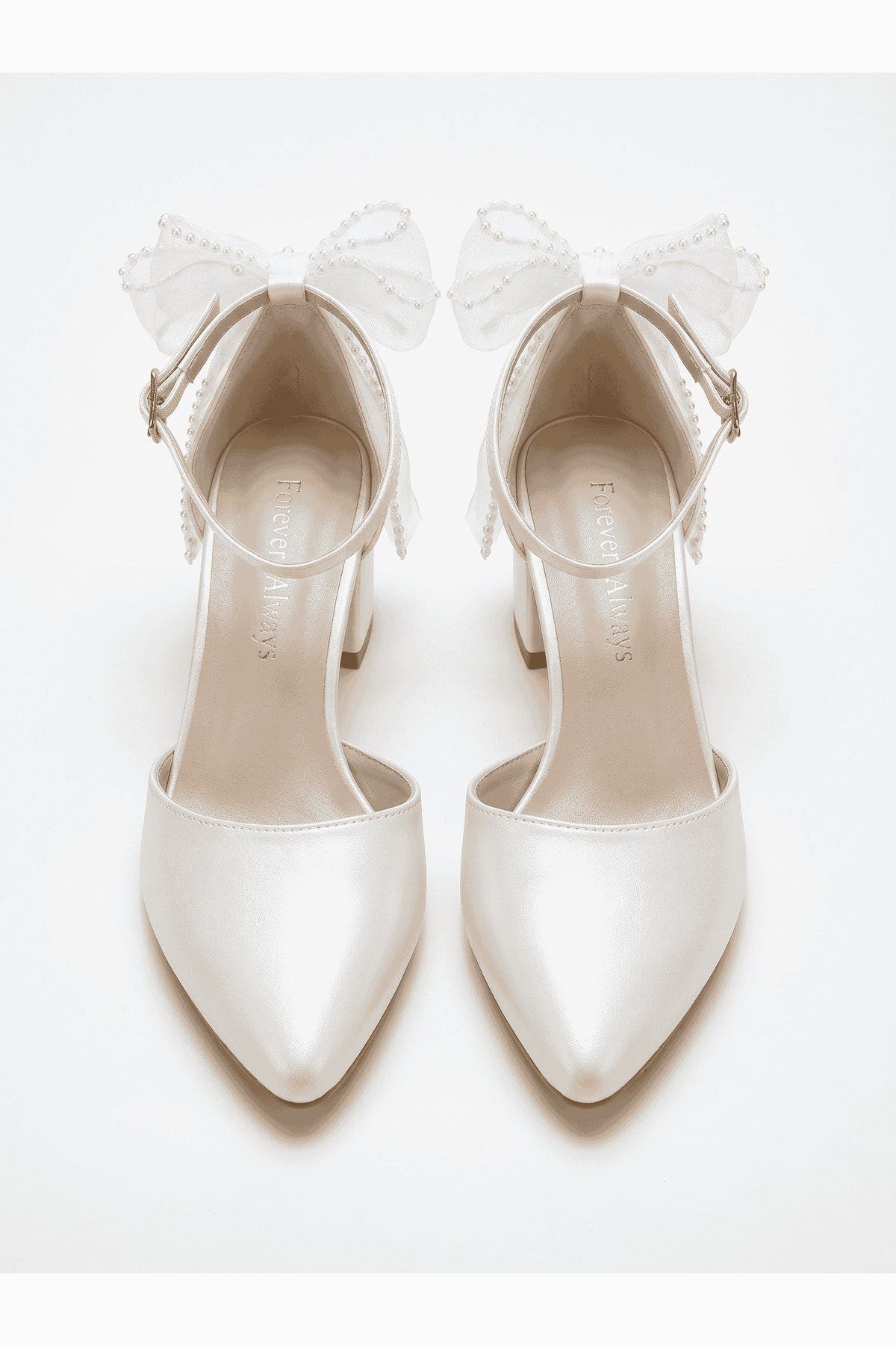 Forever & Always Shoes Rosavelle Pointed Toe Block Heel Bridal Sandal, Alternate, color, 