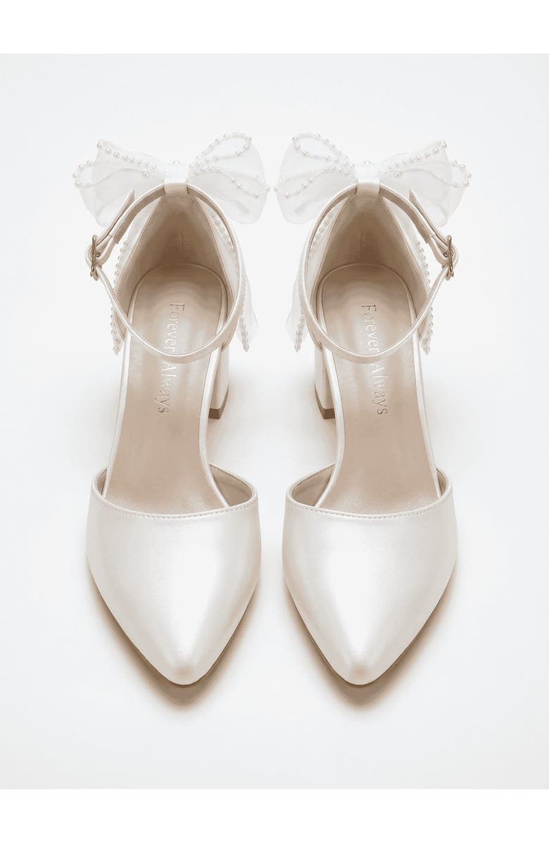 Forever & Always Shoes Rosavelle Pointed Toe Block Heel Bridal Sandal, Alternate, color,