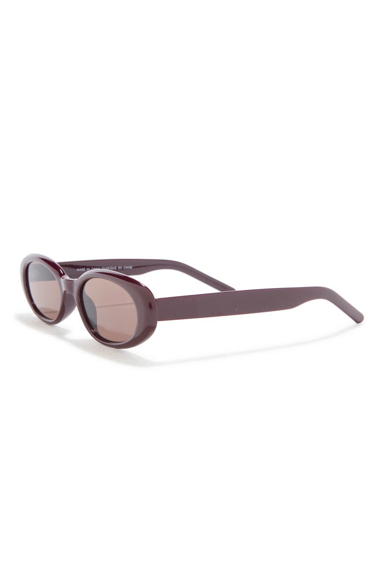 Narrow Oval Sunglasses, Alternate, color, BURGUNDY