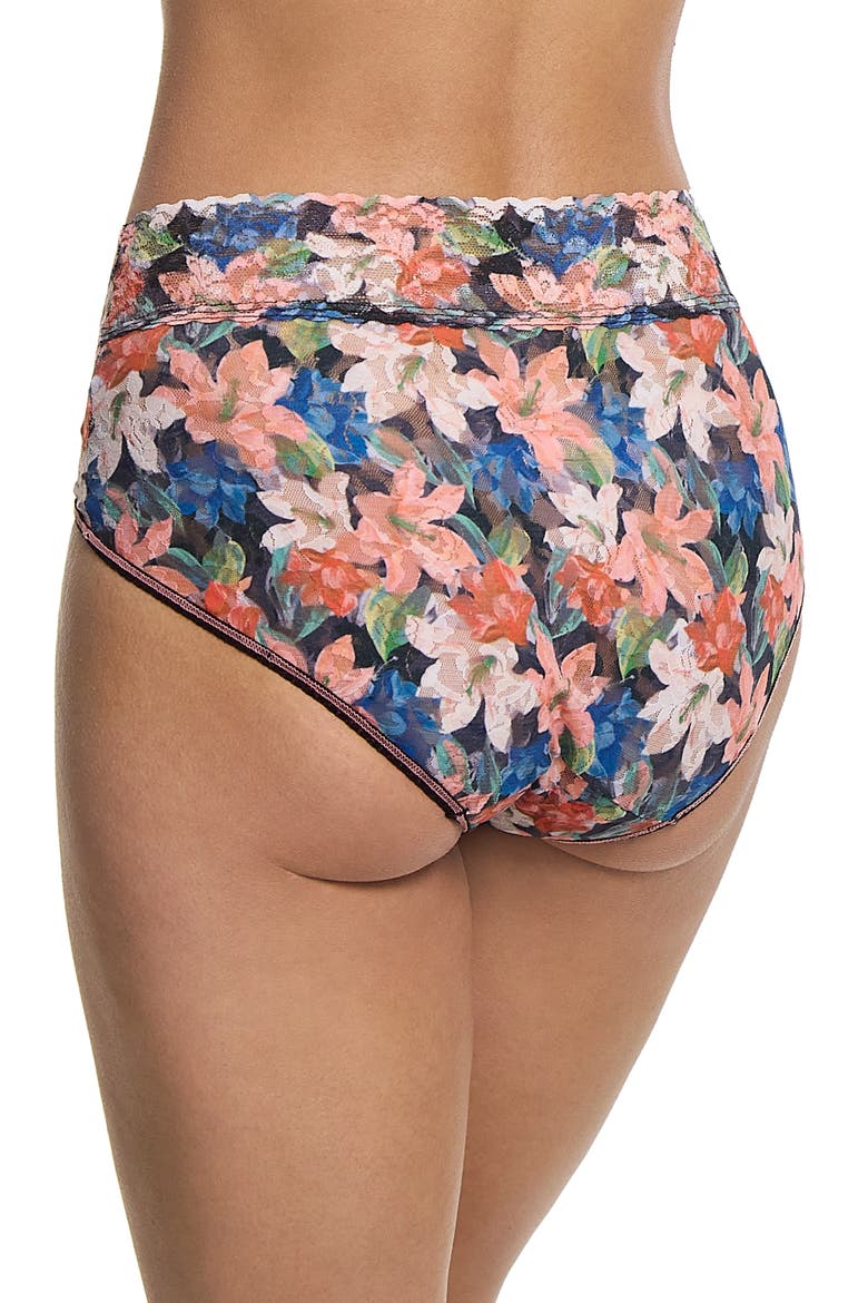 Print Signature Lace French Briefs, Alternate, color, WONDEROUS BLACK