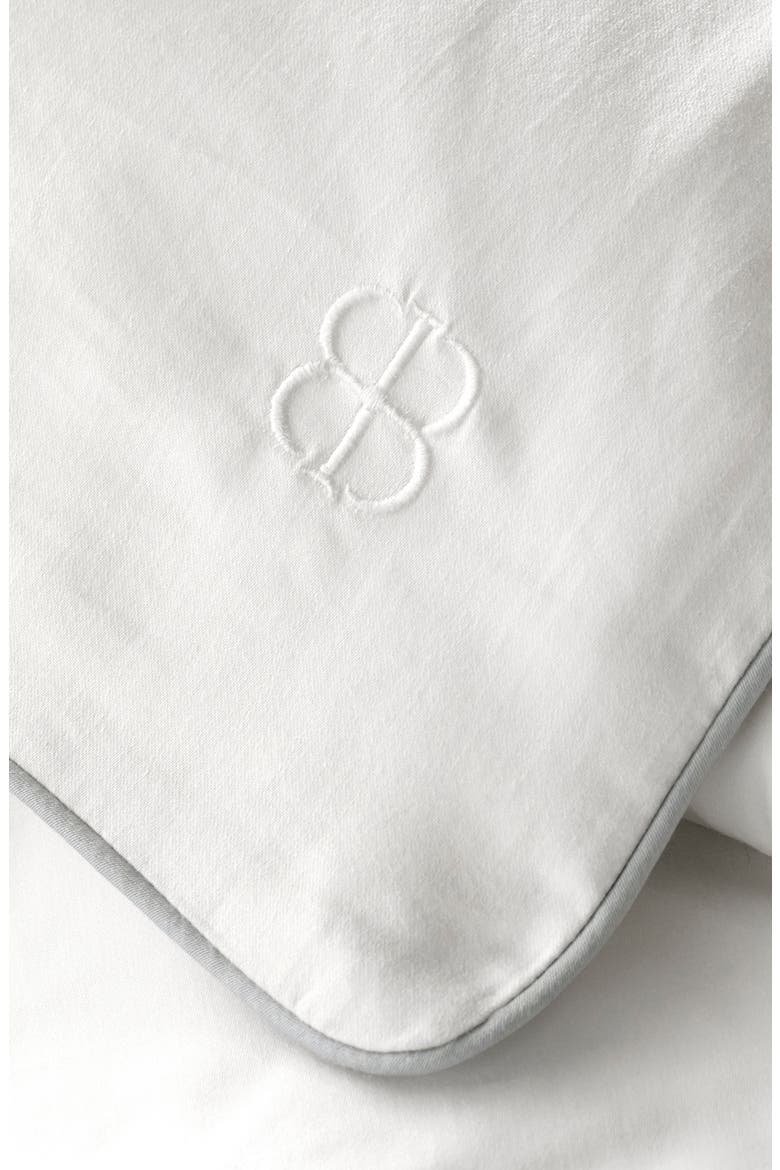 Signature Piped Edge Duvet Set, Alternate, color, WHITE/ SHORE