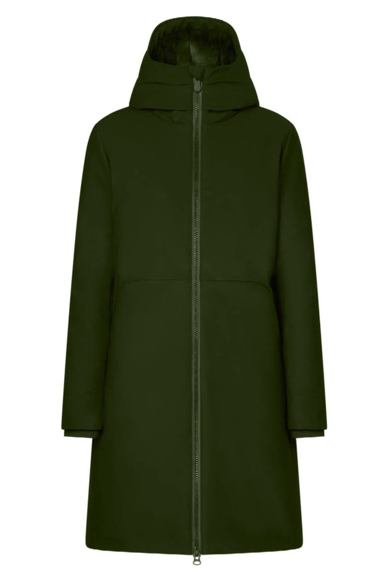 Junia Hooded Water Resistant Coat, Main, color, SWAMP GREEN
