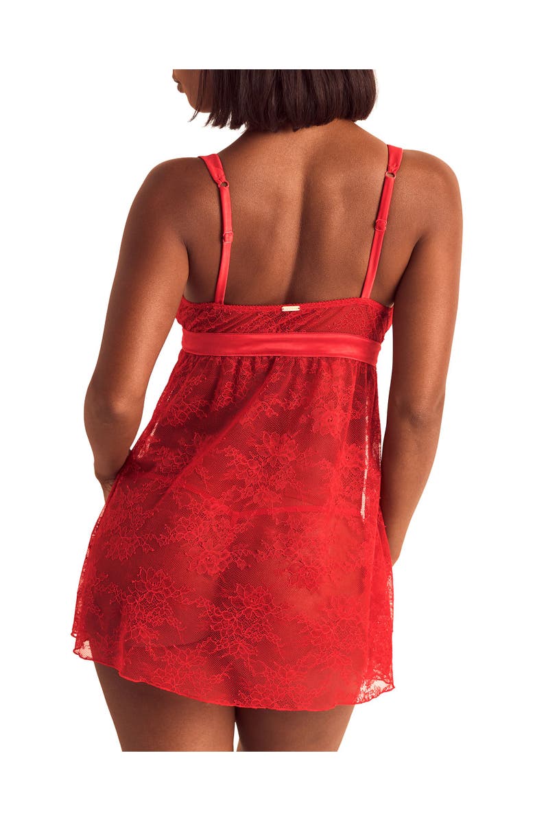 Adore Me Hillary Babydoll Lingerie, Alternate, color, Dark Red