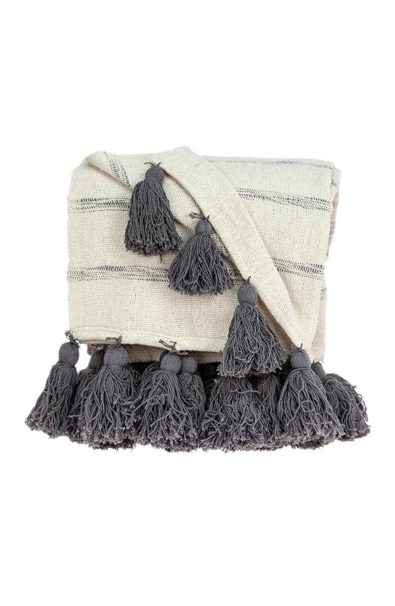 PARKLAND COLLECTION Seema Transitional Multicolored Handloomed 52" x 67" Cotton Throw Blanket, Alternate, color, Multi