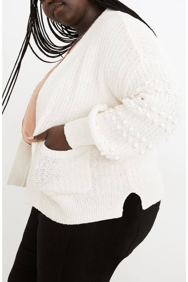 Bobble Cardigan Sweater, Alternate, color, LIGHTHOUSE