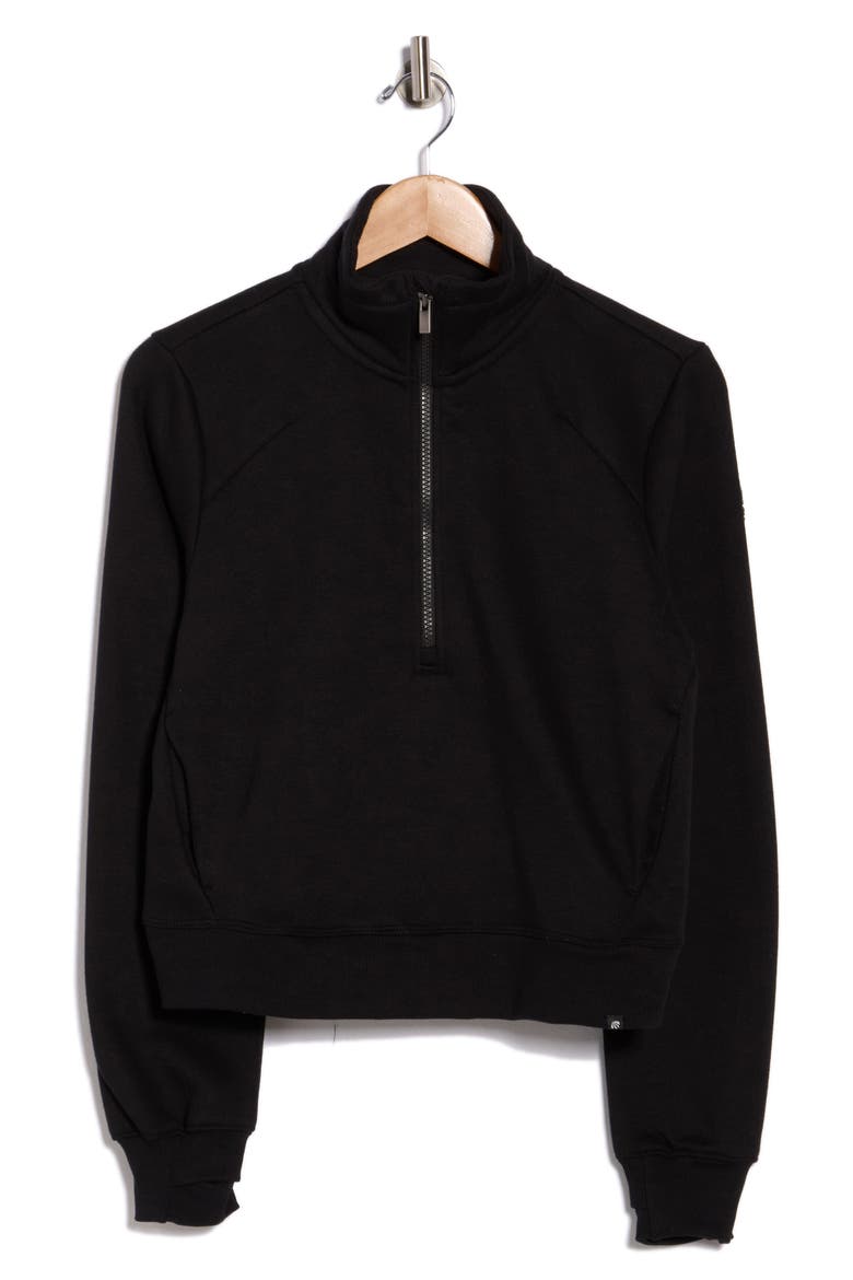 Onyx Half Zip Pullover, Alternate, color, BLACK