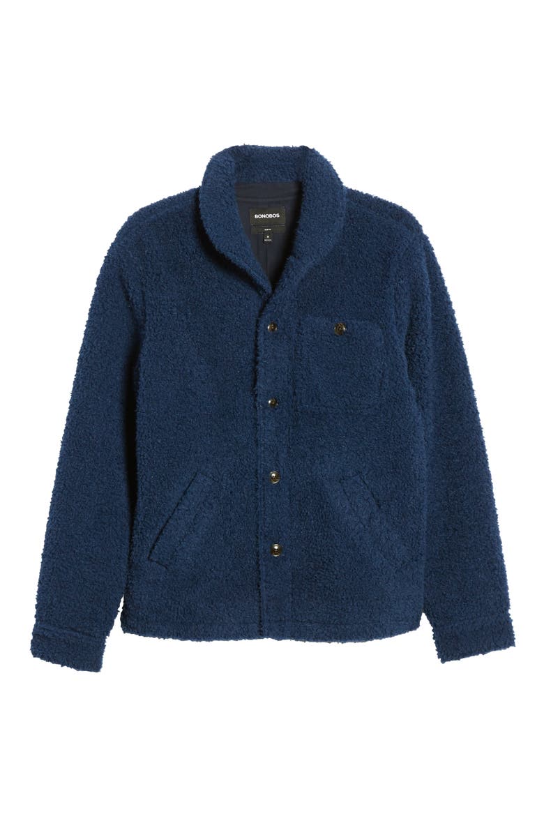 Slim Fit Fleece Shirt Jacket, Alternate, color, BRIGHT NAVY