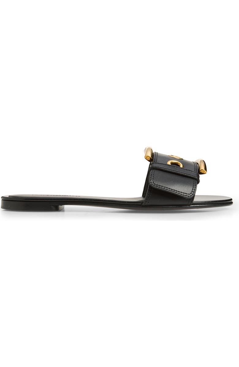 Dolce&Gabbana Buckle Slide Sandal, Alternate, color, Nero