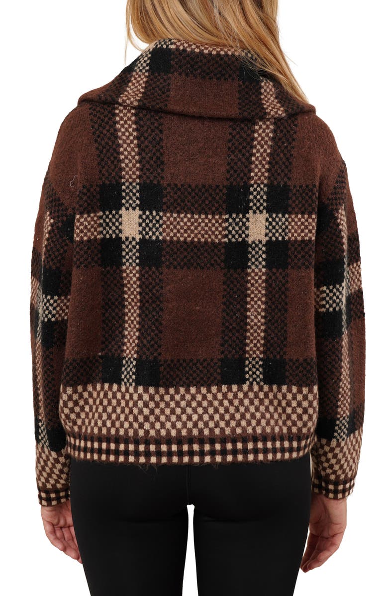 CYRUS Plaid Zip Knit Coat, Alternate, color, Lafayette Plaid