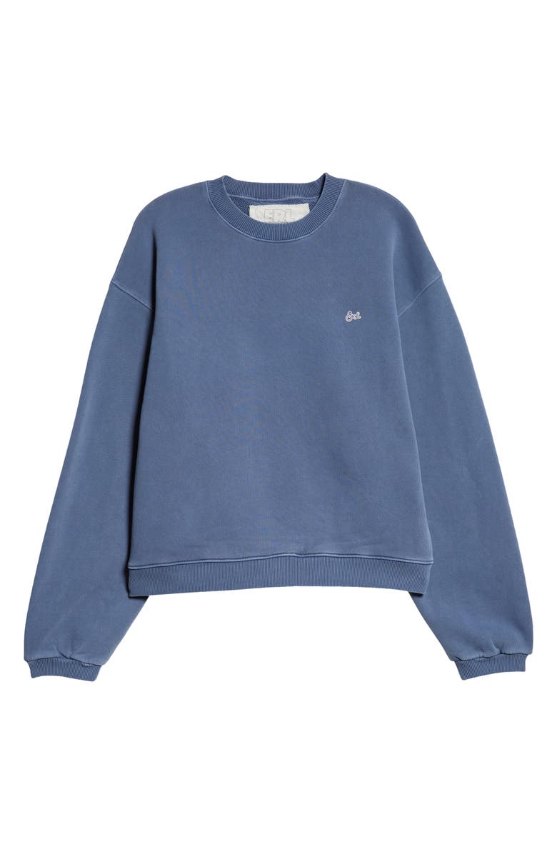 ERL Gender Inclusive Script Embroidery Cotton Sweatshirt, Alternate, color, 