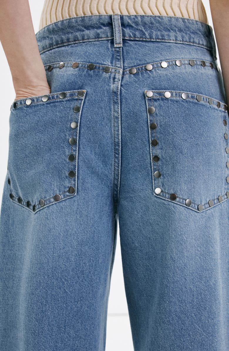 MANGO Studded Straight Leg Jeans, Alternate, color, 