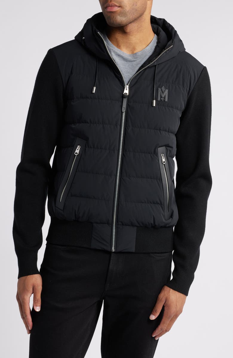 Mackage Andrew Quilted Down Stretch Mixed Media Jacket, Alternate, color, 