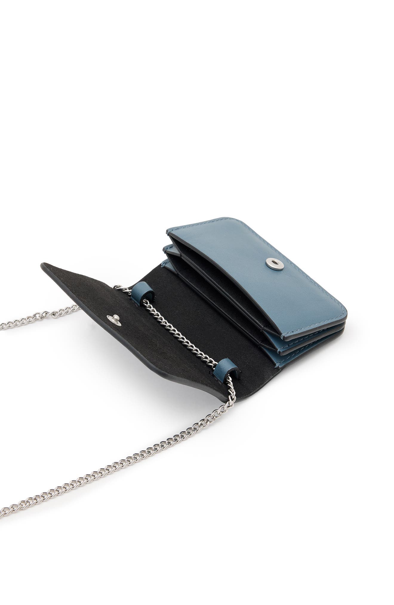 The Honore Leather Cardholder, Alternate, color, STEEL BLUE