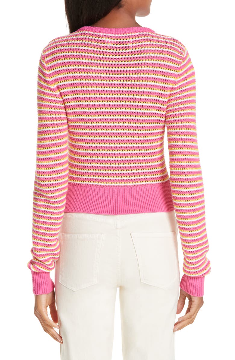 Victor Glemaud Stripe Cotton & Cashmere Button Cardigan, Alternate, color, 