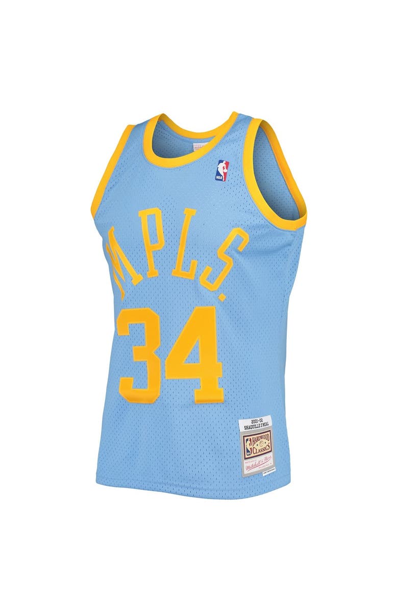 Mitchell & Ness Men's Mitchell & Ness Shaquille O'Neal Powder Blue Los Angeles Lakers 2001/02 Hardwood Classics Swingman Jersey, Alternate, color, 
