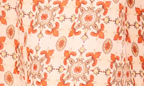Ted Baker Mixed Geo Print Linen Midi Dress In Orange