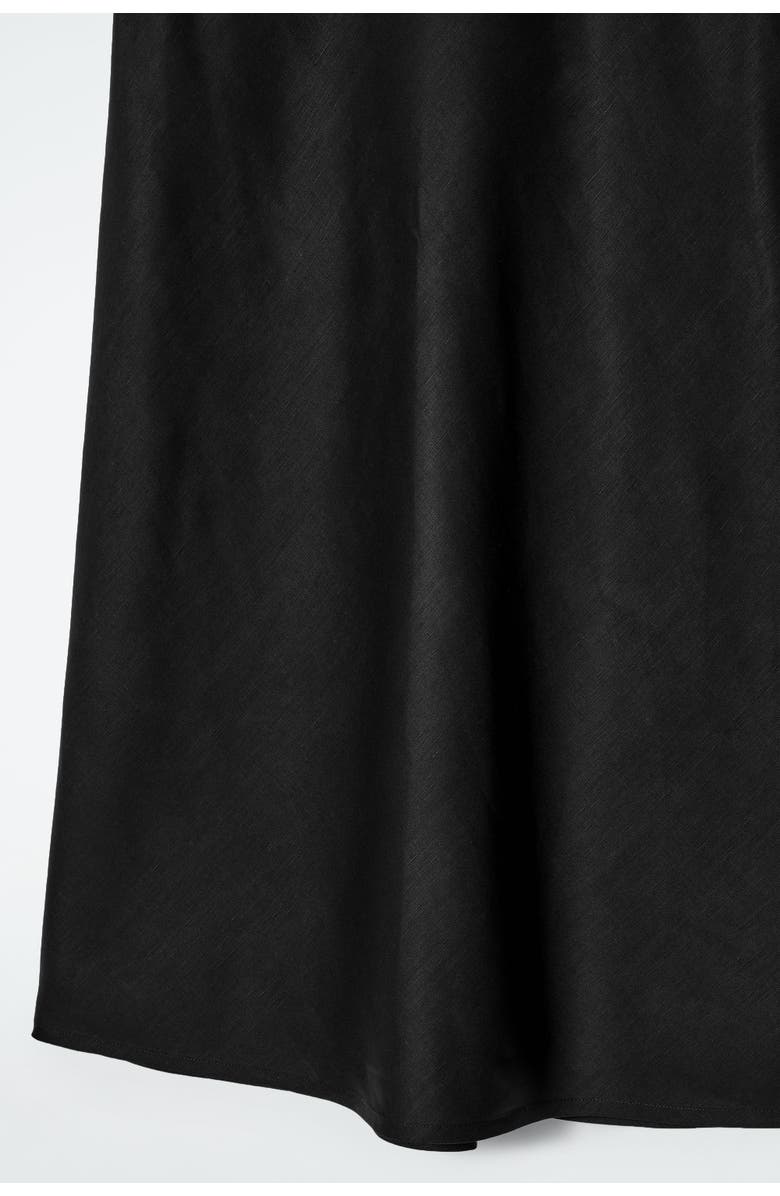 COS Linen-Blend Midi Column Skirt, Alternate, color, Black