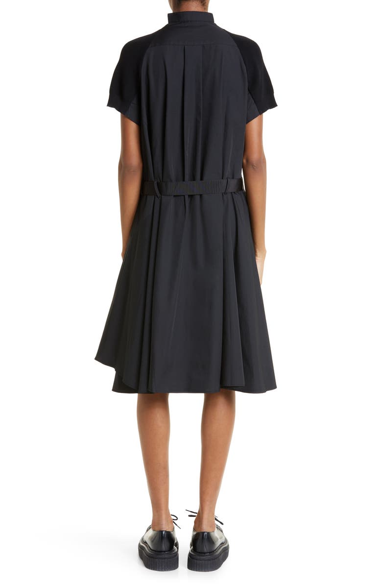 Sacai Mixed Media Shirtdress, Alternate, color, 
