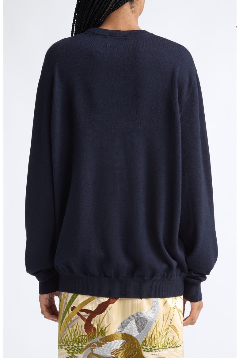 Insignia Crewneck Merino Wool Sweater, Alternate, color, NAVY