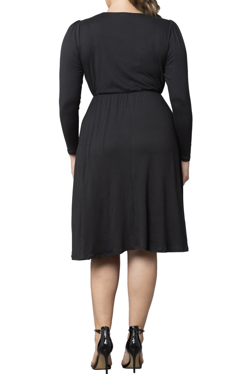 Kiyonna Aster Long Sleeve Faux Wrap Dress, Alternate, color,