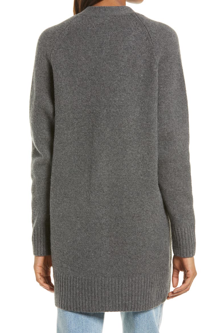 Cozy Button Front Cardigan, Alternate, color, GREY MEDIUM CHARCOAL HEATHER