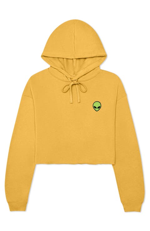 Alien Cropped Fleece Hoodie