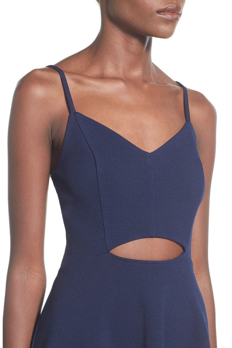 Front Cutout Skater Dress, Alternate, color, NAVY