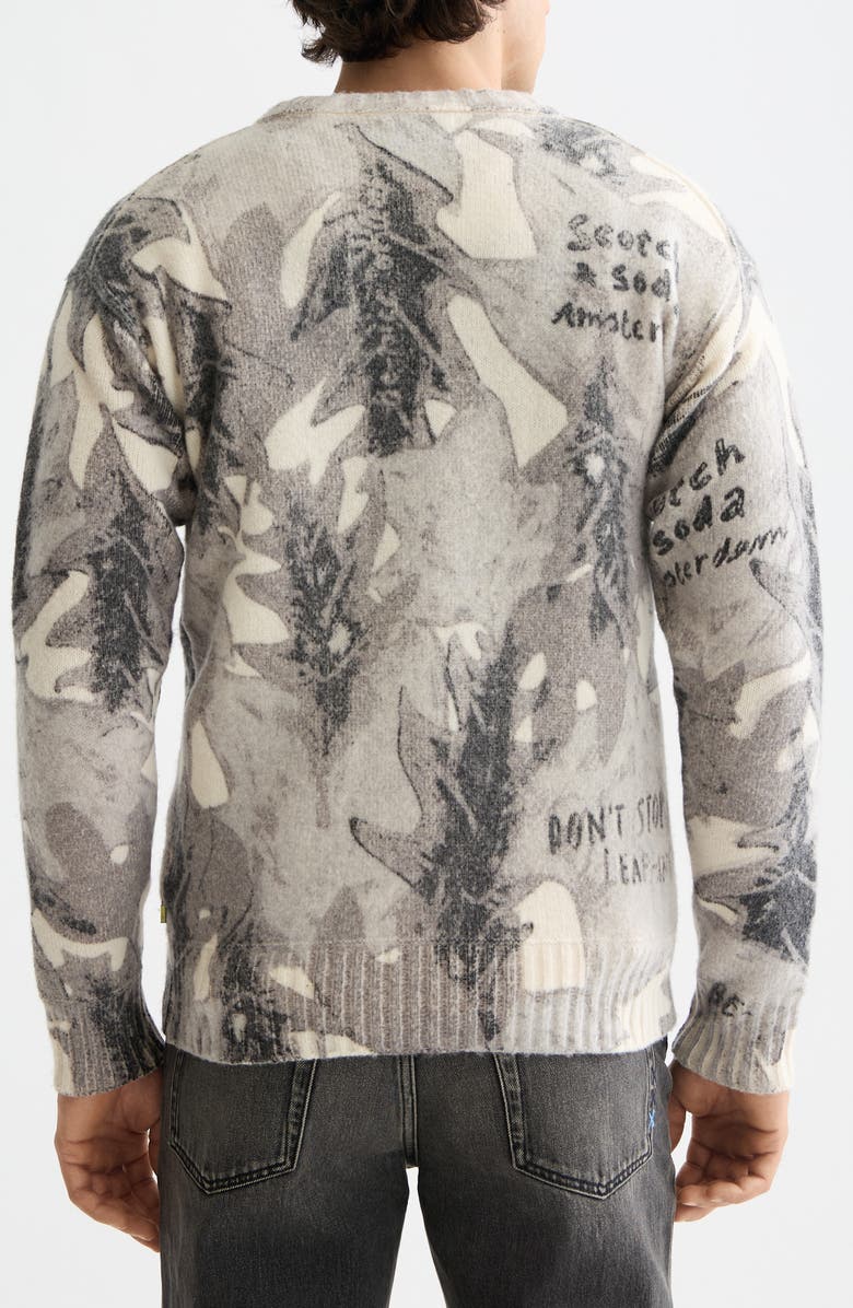 Scotch & Soda Print Relaxed Wool & Cotton Sweater, Alternate, color, 
