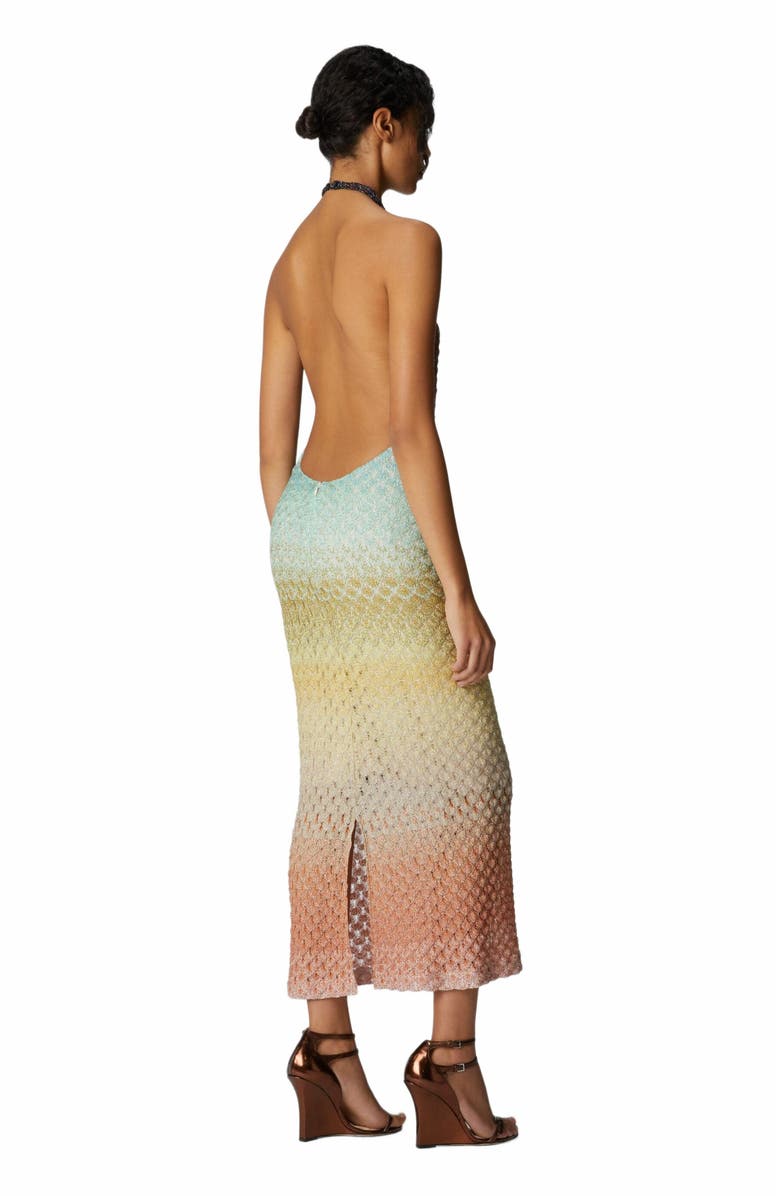 Missoni Dégradé Midi Dress With Halter Neck, Alternate, color, Multicoloured