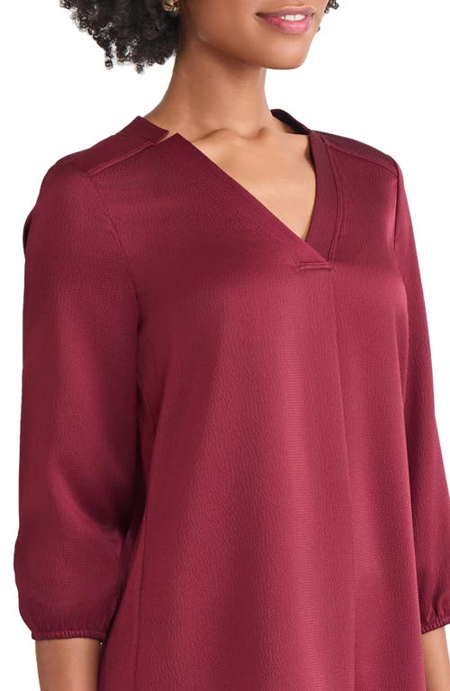 Jones New York Textured Tunic In Burgundy