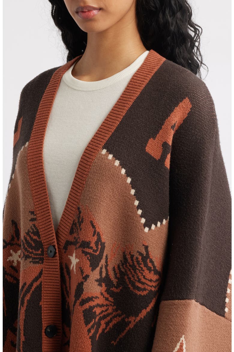 Wild Mustang Oversize Cardigan, Alternate, color, BROWN