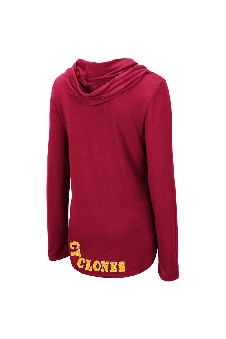 Women's Colosseum Cardinal Iowa State Cyclones My Lover Lightweight Hooded Long Sleeve T-Shirt, Alternate, color, Cardinal