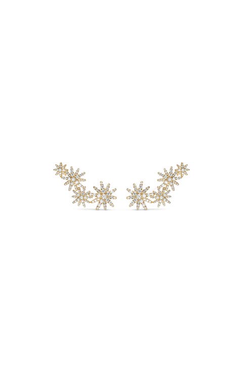 Starburst Pavé Diamond Ear Climbers