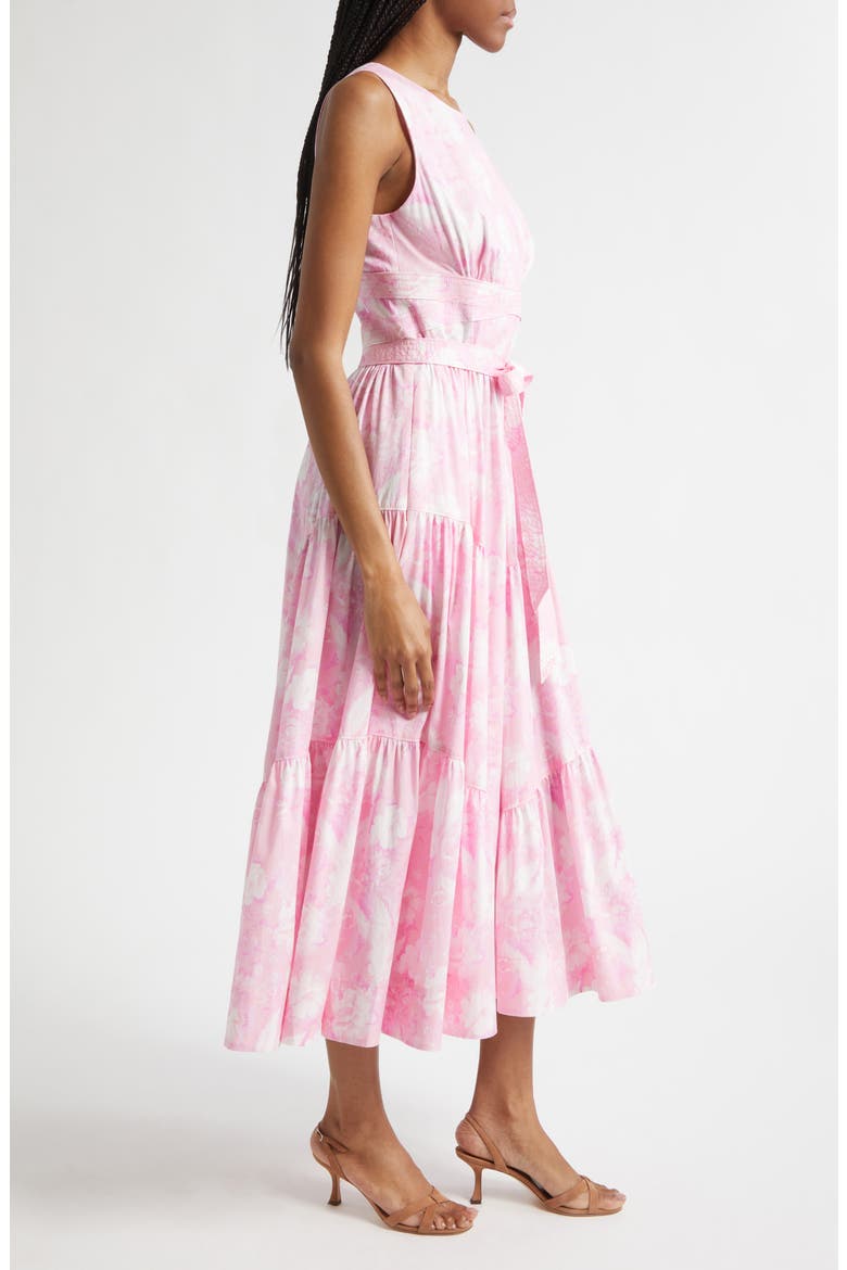 Holt Heirloom Petals Belted Midi Dress, Alternate, color, ROSEWATER PINK MULTI