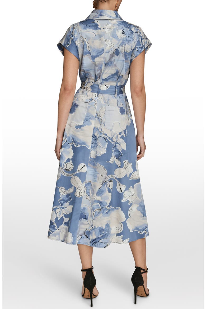 Print Tie Waist Midi Shirtdress, Alternate, color, TEMPEST MULTI