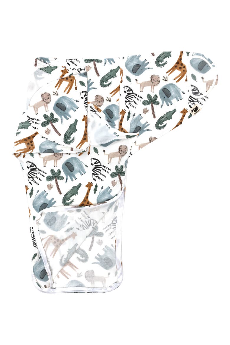 Organic Snugababe Swaddle Sleep Pod with Arm Inserts, Alternate, color, GREEN/ BROWN