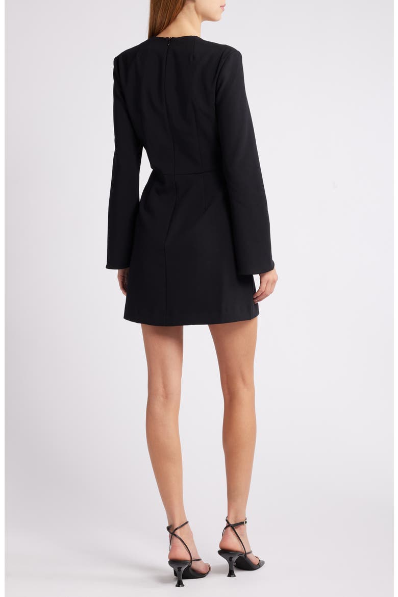 Whisper Long Sleeve Minidress, Alternate, color, 02-BLACK