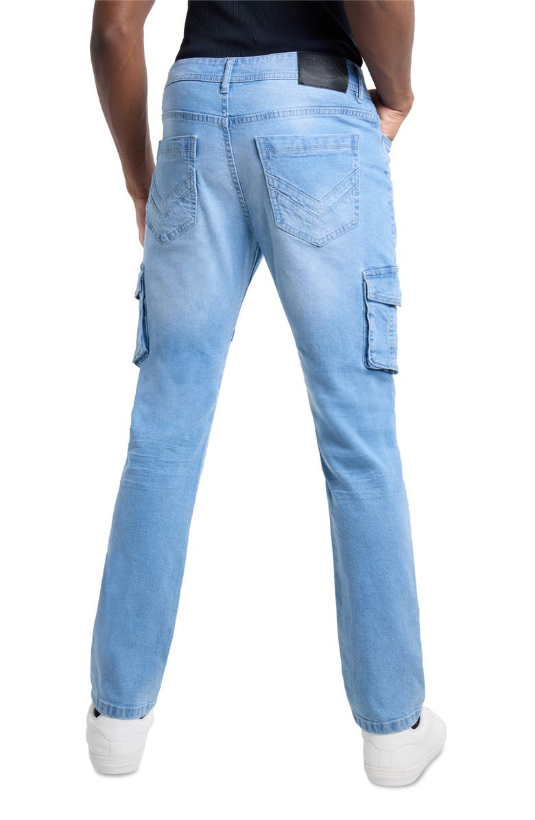 XRAY Slim Fit Cargo Jeans, Alternate, color, Light Blue