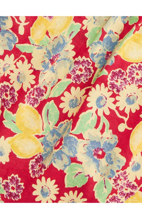 Ralph Lauren Floral Print Cotton Sundress & Bloomers Set In Lemon Floral