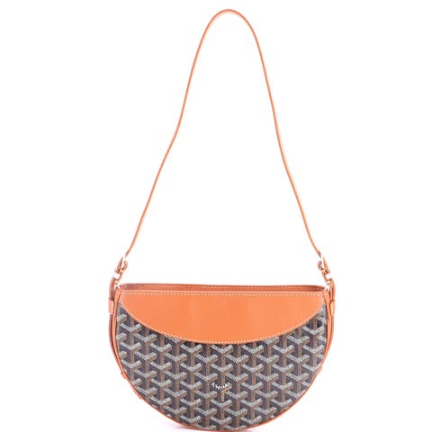 Hirondelle Shoulder Bag Coated Canvas and Leather