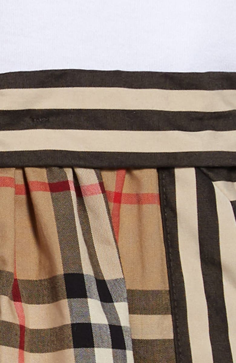 Burberry Rhonda Stripe Check Cotton Dress, Alternate, color, 