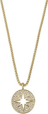 Covet Celestial Compass Pavé CZ Pendant Necklace