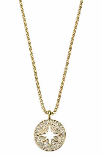 Covet Celestial Compass Pavé CZ Pendant Necklace
