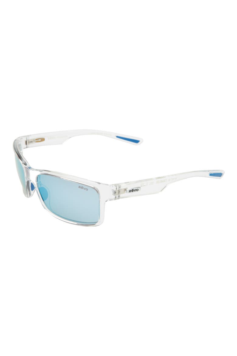 Crawler 59mm Polarized Rectangular Sunglasses, Alternate, color, CLEAR CRYSTAL/ BLUE WATER