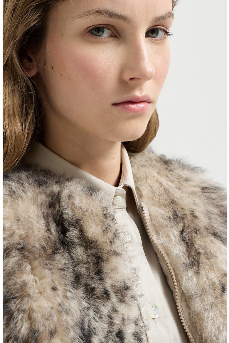 Lynx-effect shearling reversible vest, Alternate, color, Light Brown