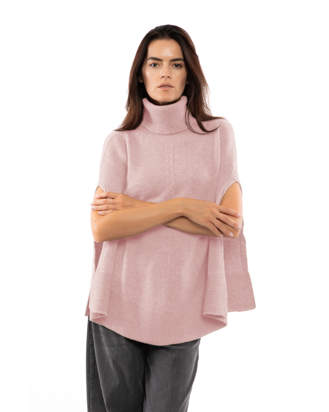 Pure Cashmere Turtleneck Poncho
